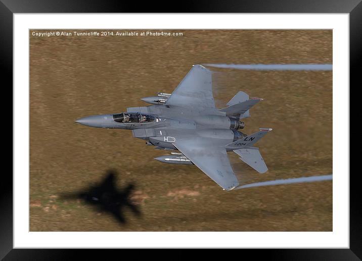  Low Level F-15 Framed Mounted Print by Alan Tunnicliffe