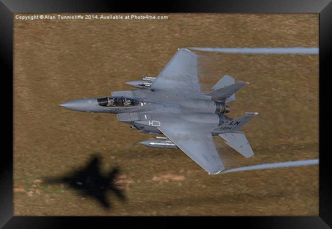  Low Level F-15 Framed Print by Alan Tunnicliffe