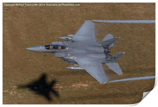  Low Level F-15 Print by Alan Tunnicliffe