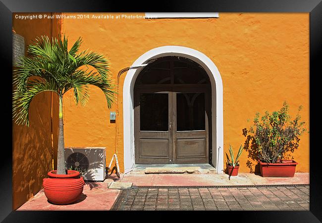 Yellow Walls and Doorway Framed Print by Paul Williams