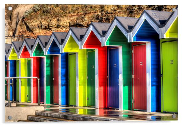 Barry Island Beach Huts 10 Acrylic by Steve Purnell