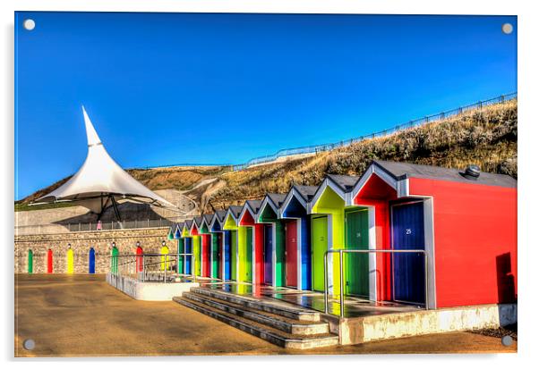 Barry Island Beach Huts 11 Acrylic by Steve Purnell