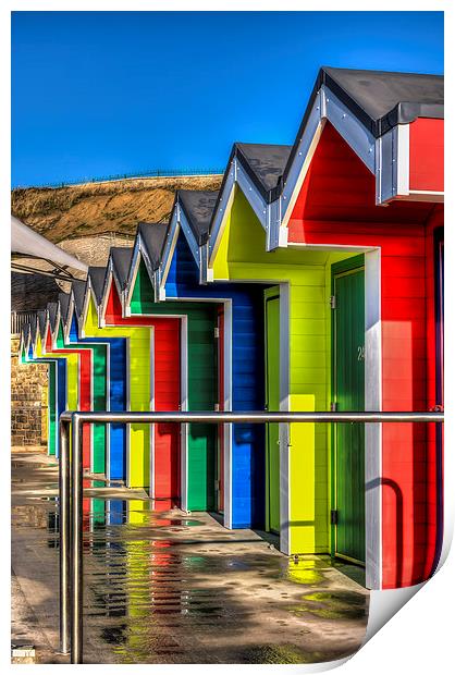 Barry Island Beach Huts 12 Print by Steve Purnell