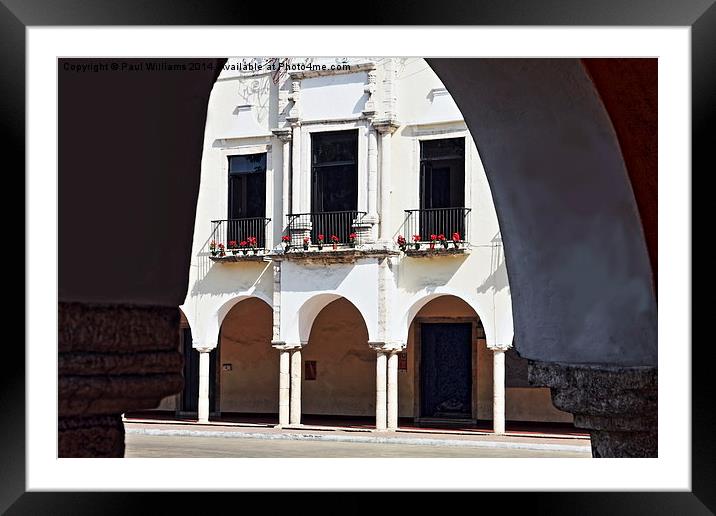 White Colonial Building Framed Mounted Print by Paul Williams