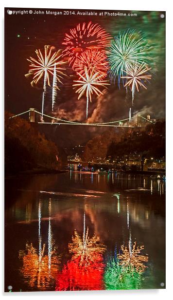  Fireworks on the Bridge. Acrylic by John Morgan