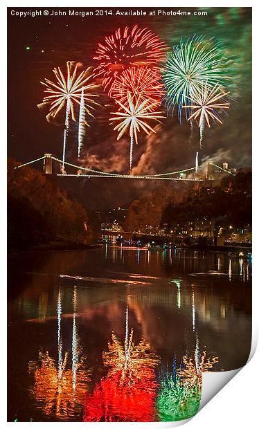  Fireworks on the Bridge. Print by John Morgan
