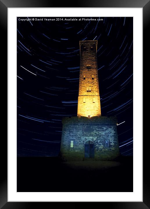 Peel Monument at Night Framed Mounted Print by David Yeaman