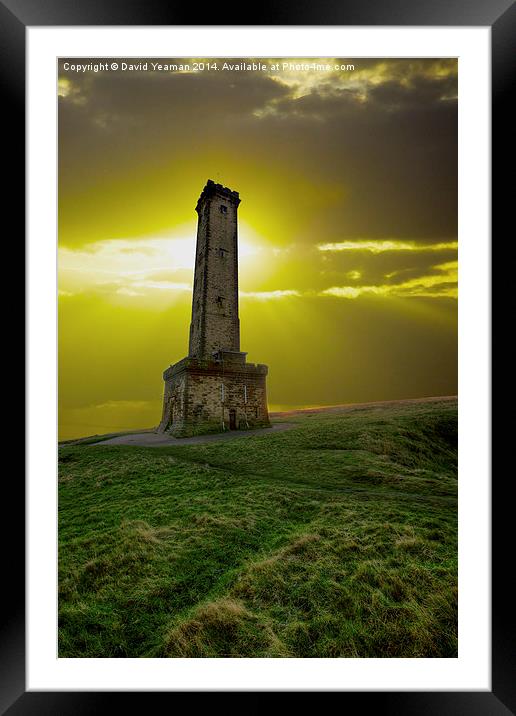  Peel Monument at Dusk Framed Mounted Print by David Yeaman