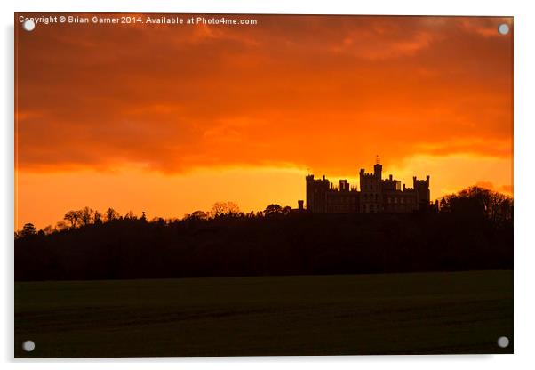 Sunset Over Belvoir Castle Acrylic by Brian Garner