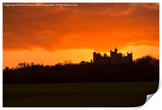  Sunset Over Belvoir Castle Print by Brian Garner
