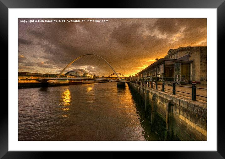  Sunset on the Tyne  Framed Mounted Print by Rob Hawkins