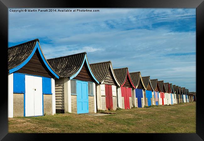 Mablethorpe Beach Huts Framed Print by Martin Parratt