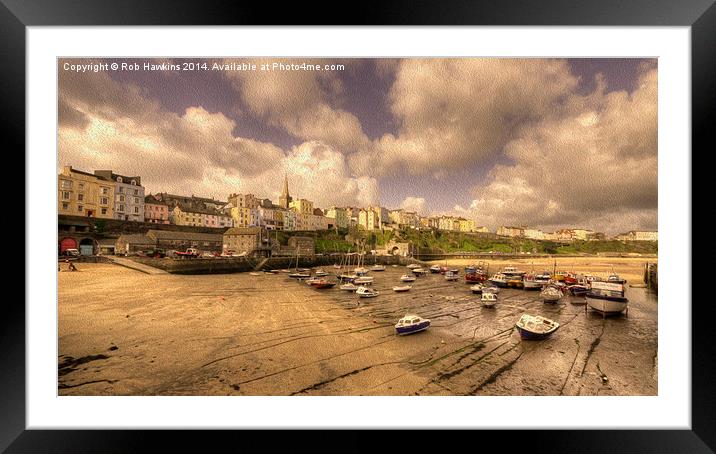  The Harbour at Tenby  Framed Mounted Print by Rob Hawkins