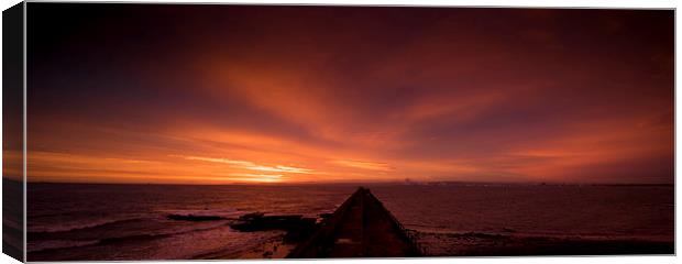  Sunrise over The Heugh, Hartlepool Canvas Print by Dave Hudspeth Landscape Photography