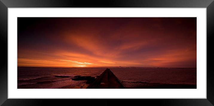  Sunrise over The Heugh, Hartlepool Framed Mounted Print by Dave Hudspeth Landscape Photography