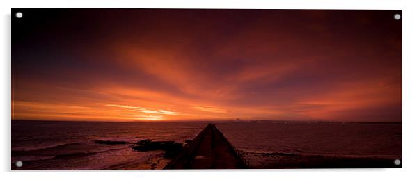  Sunrise over The Heugh, Hartlepool Acrylic by Dave Hudspeth Landscape Photography
