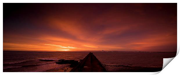  Sunrise over The Heugh, Hartlepool Print by Dave Hudspeth Landscape Photography