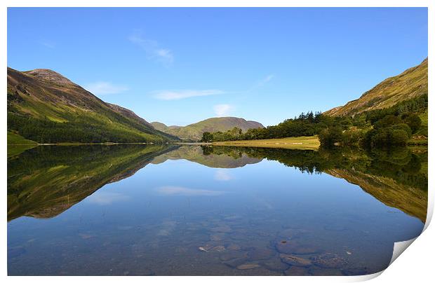 Reflections Crummock water. Print by Paul Collis