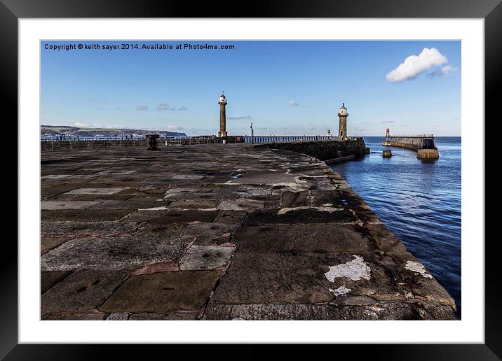  Whitby Lighthouses Framed Mounted Print by keith sayer