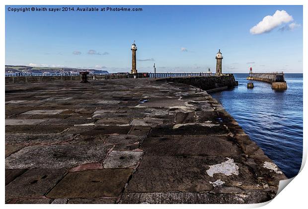  Whitby Lighthouses Print by keith sayer