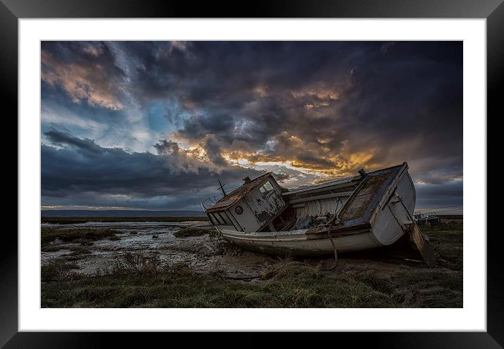  Marshland Sunset Framed Mounted Print by Jed Pearson