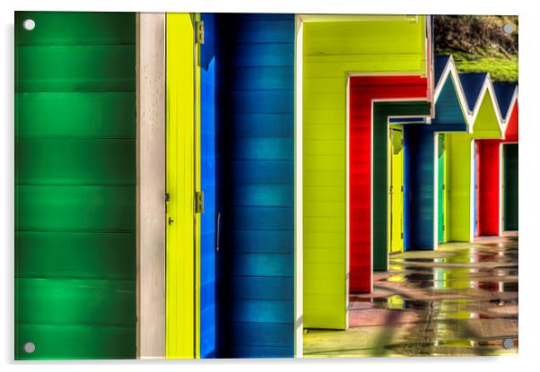 Barry Island Beach Huts 13 Acrylic by Steve Purnell