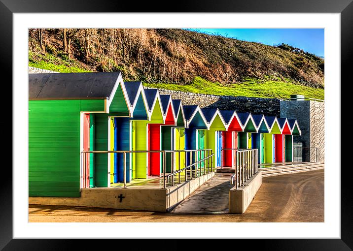 Barry Island Beach Huts 14 Framed Mounted Print by Steve Purnell
