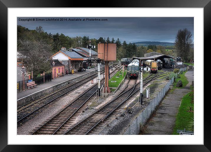 South Devon Railway Buckfastleigh Station Yard Framed Mounted Print by Simon Litchfield