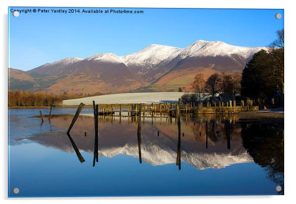  Peaceful Winter Morning At Derwentwater Acrylic by Peter Yardley