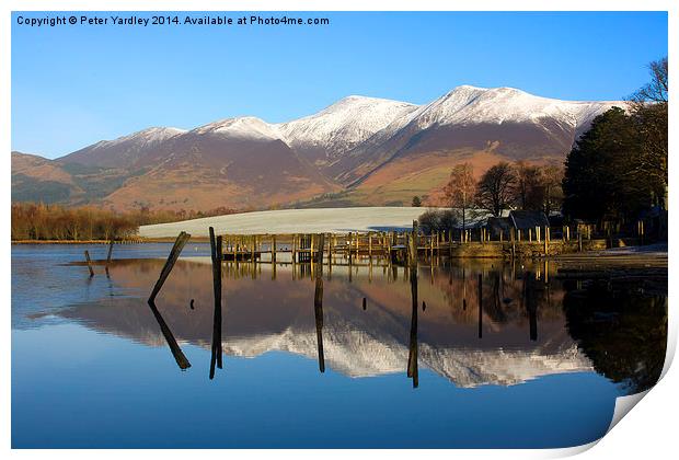  Peaceful Winter Morning At Derwentwater Print by Peter Yardley