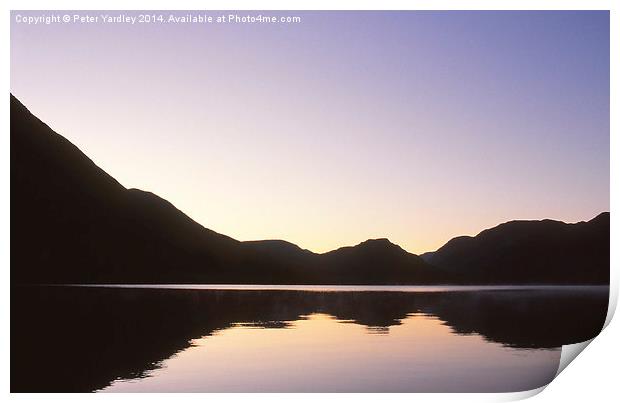  Winter Dawn at Crummock Water Print by Peter Yardley