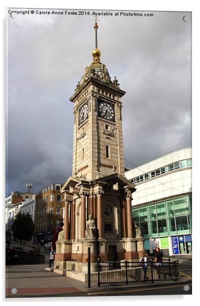  Clock Tower Brighton Acrylic by Carole-Anne Fooks