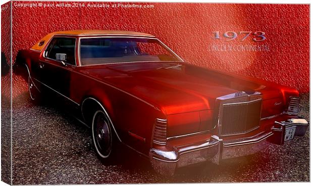  1973 LINCOLN CONTINENTAL Canvas Print by paul willats