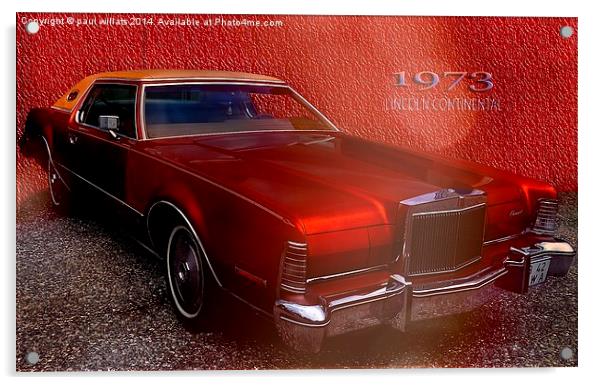  1973 LINCOLN CONTINENTAL Acrylic by paul willats