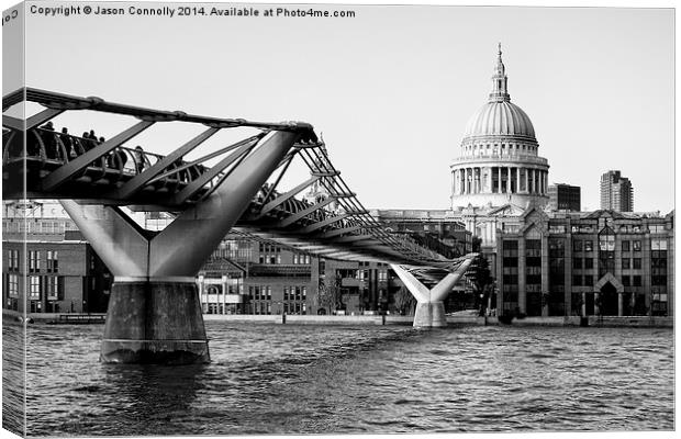  St Paul's And The Millennium Bridge Canvas Print by Jason Connolly