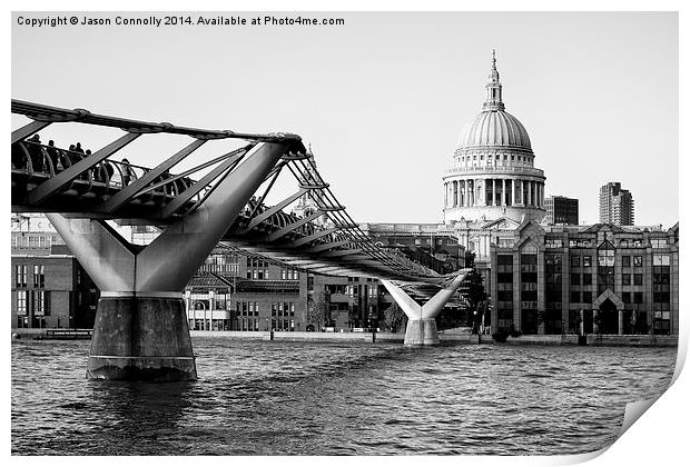 St Paul's And The Millennium Bridge Print by Jason Connolly