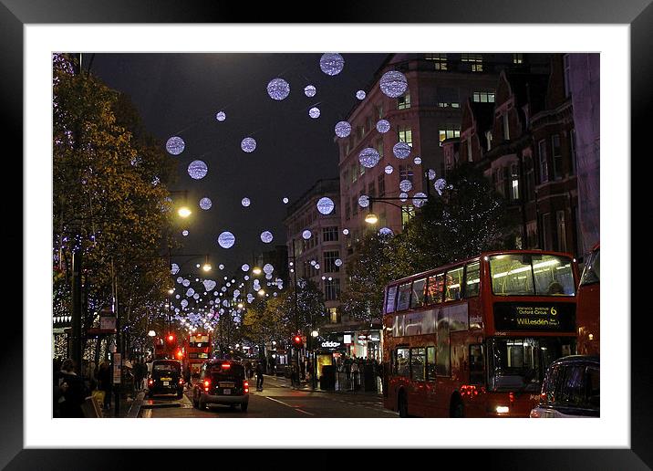 Oxford Street Christmas Lights Framed Mounted Print by Tony Murtagh