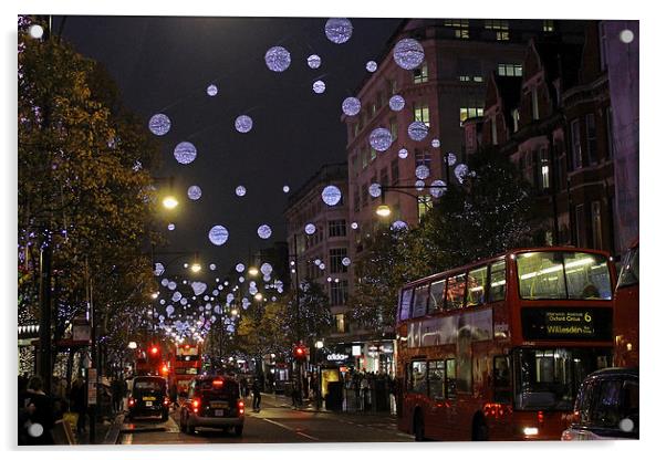 Oxford Street Christmas Lights Acrylic by Tony Murtagh