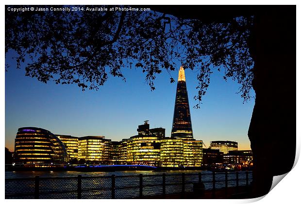  The Shard By Night Print by Jason Connolly