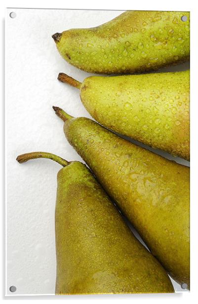 Pears over white Acrylic by Josep M Peñalver