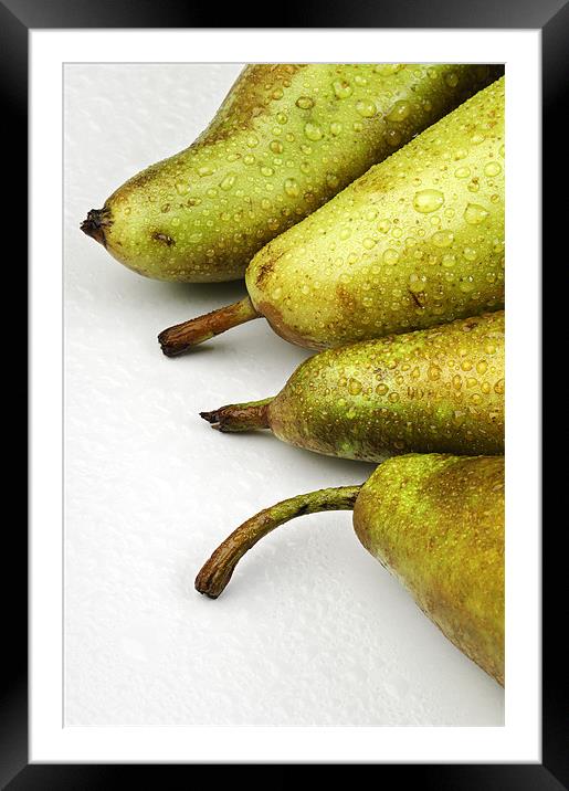 Pears over white Framed Mounted Print by Josep M Peñalver