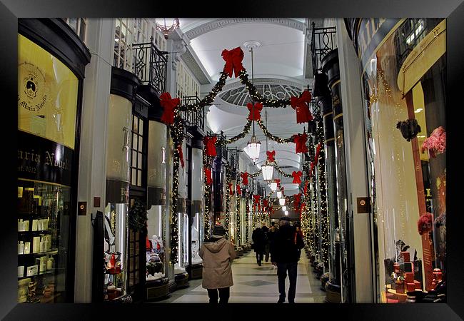 Piccadilly Arcade Christmas Decorations  Framed Print by Tony Murtagh