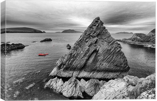  Dunquin Pier in mainly mono. Canvas Print by Mark Godden