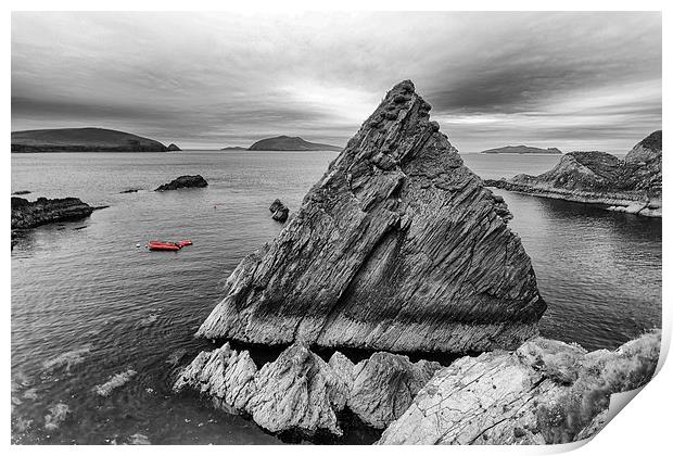  Dunquin Pier in mainly mono. Print by Mark Godden
