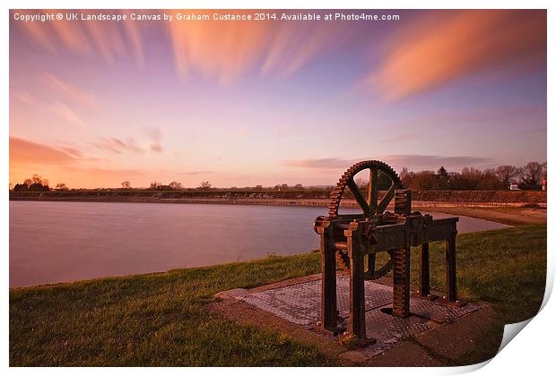 Reservoir Sunset Print by Graham Custance