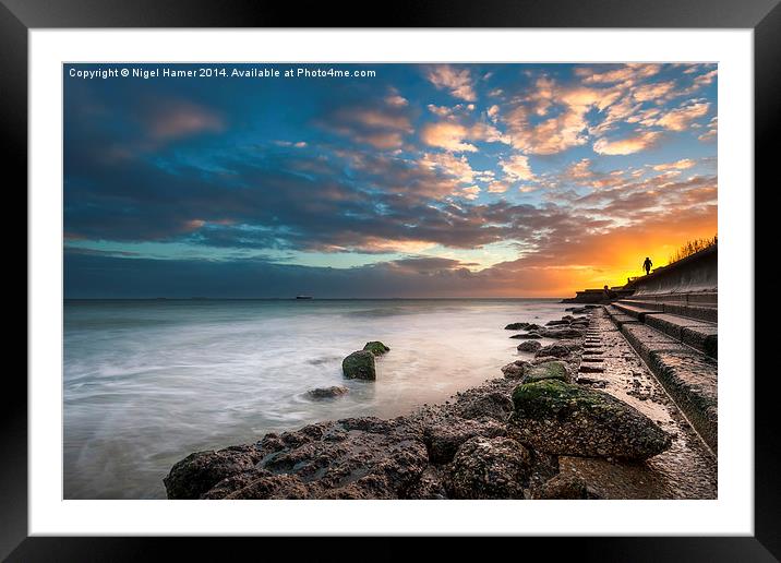 Sunset Walking  Framed Mounted Print by Wight Landscapes