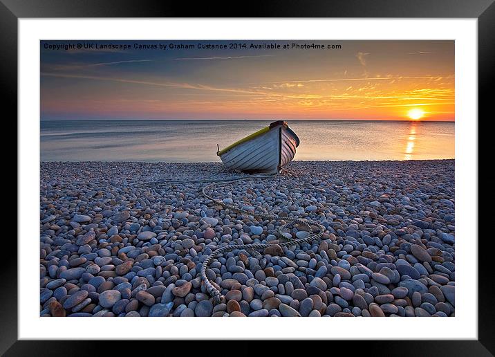 Chesil Beach Sunset Framed Mounted Print by Graham Custance