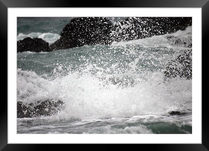 Crashing Against The Rocks Framed Mounted Print by Rick Wilson