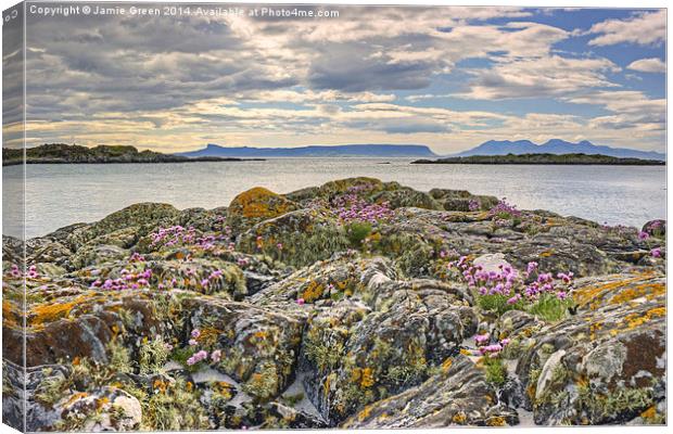  Eigg And Rum Canvas Print by Jamie Green