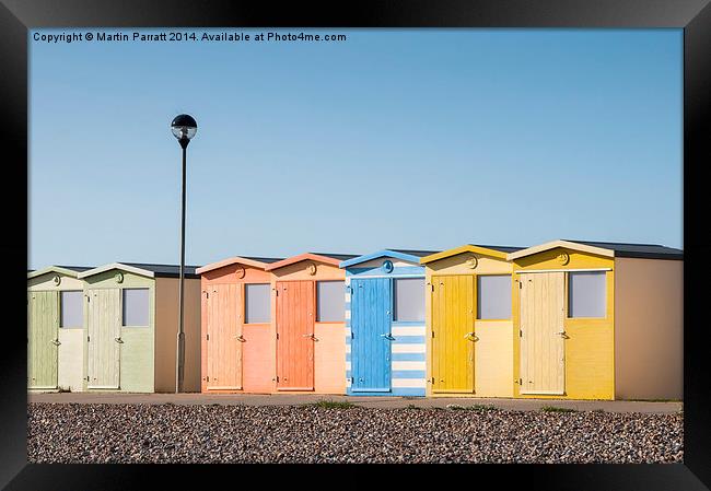 Seaford Beach Huts Framed Print by Martin Parratt